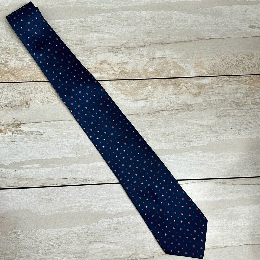 Joseph & Lyman Mens Blue Silk Tie Bloomingdale’s Exclusive USA Office Work Wear